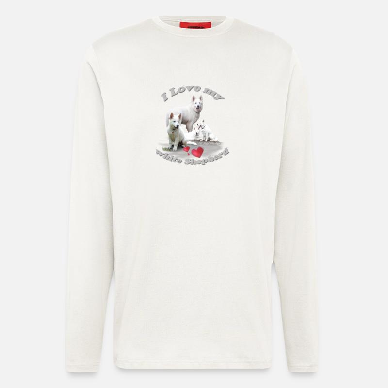 weißer Schäferhund - Langarmshirt - made by SPREAD  - OFF WHITE