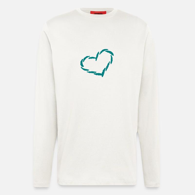Herz Herzchen Liebe - Langarmshirt - made by SPREAD  - OFF WHITE