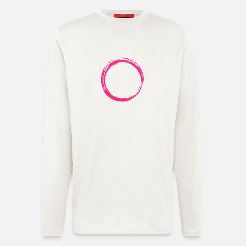 Kreis Symbol Design Rosa - Langarmshirt - made by SPREAD  - OFF WHITE