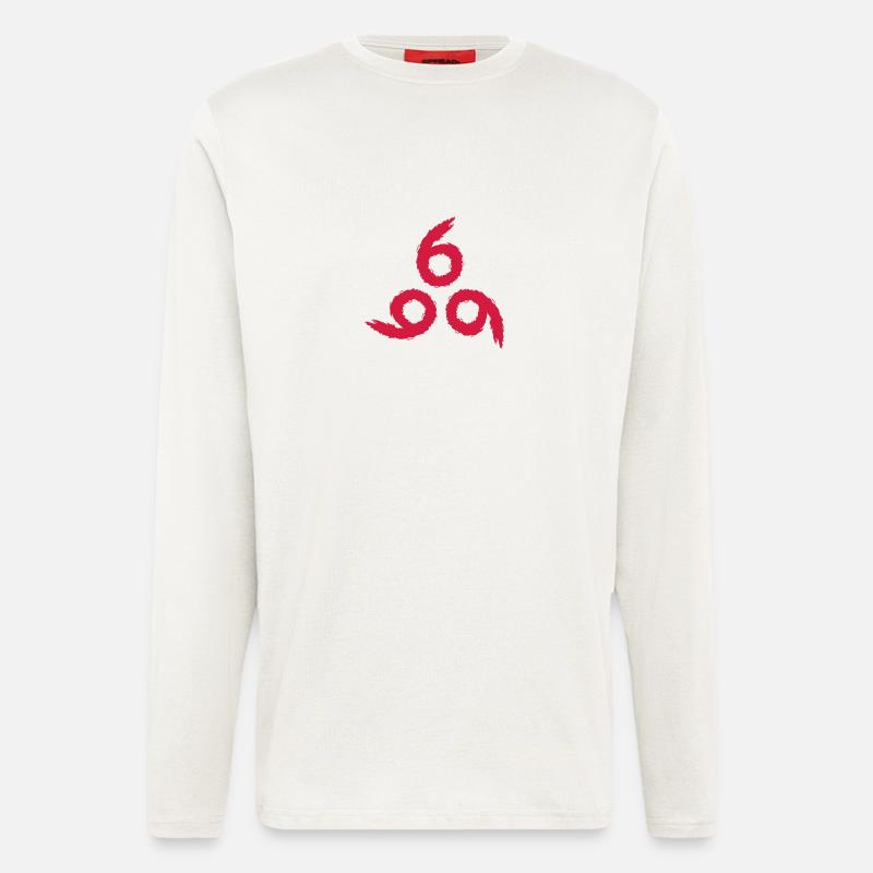 666 Satan symbol evil devil - Longsleeve - made by SPREAD  - OFF WHITE