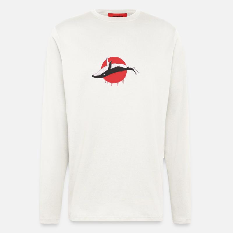 stoppen Wal Massaker - Langarmshirt - made by SPREAD  - OFF WHITE