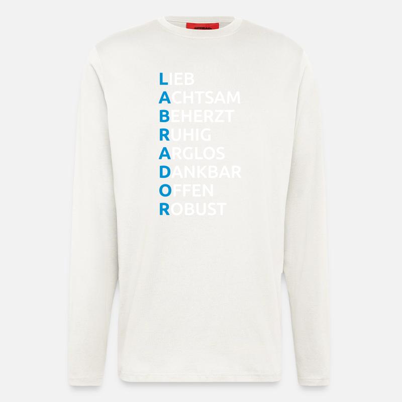 Labrador Eigenschaften Spruch - Langarmshirt - made by SPREAD  - OFF WHITE