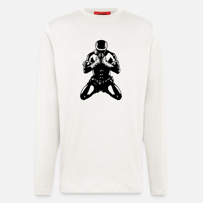 muay_thai_fighter04a - Langarmshirt - made by SPREAD  - OFF WHITE