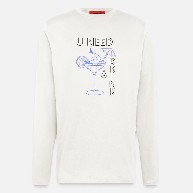 U need a drink - Langarmshirt - made by SPREAD  - OFF WHITE