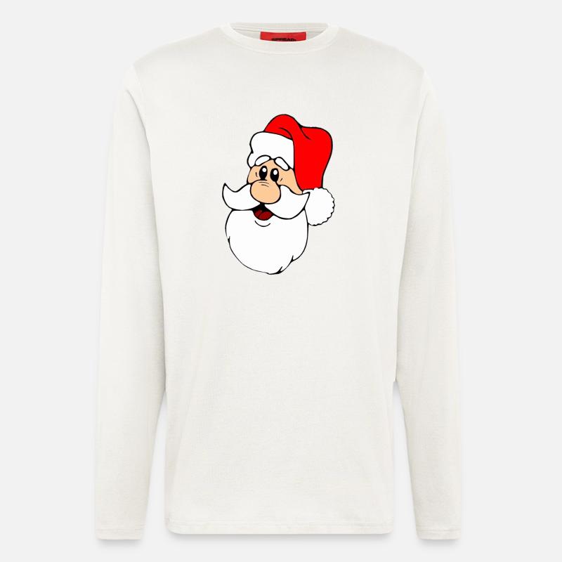 Weihnachtsmann mit Mütze - Langarmshirt - made by SPREAD  - OFF WHITE