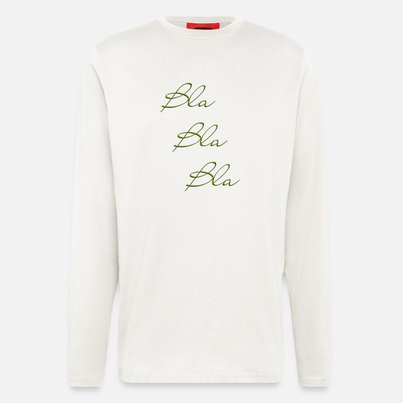 Bla Bla Dreifach Grüner Script - Langarmshirt - made by SPREAD  - OFF WHITE
