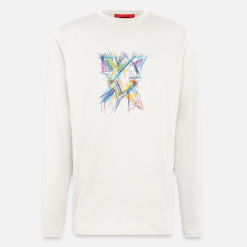 Futurismus Abstrakt - 3D Muster - Langarmshirt - made by SPREAD  - OFF WHITE