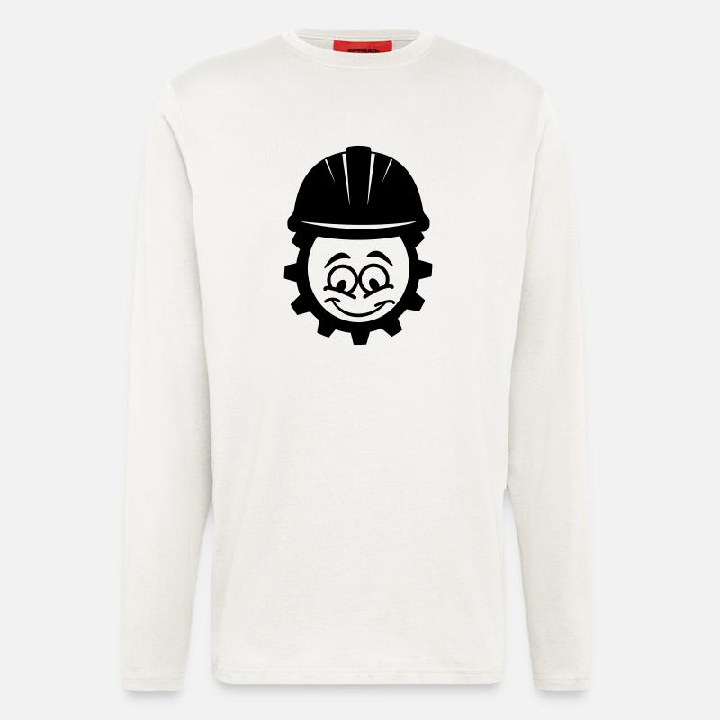 Mechaniker mit Helm - Langarmshirt - made by SPREAD  - OFF WHITE