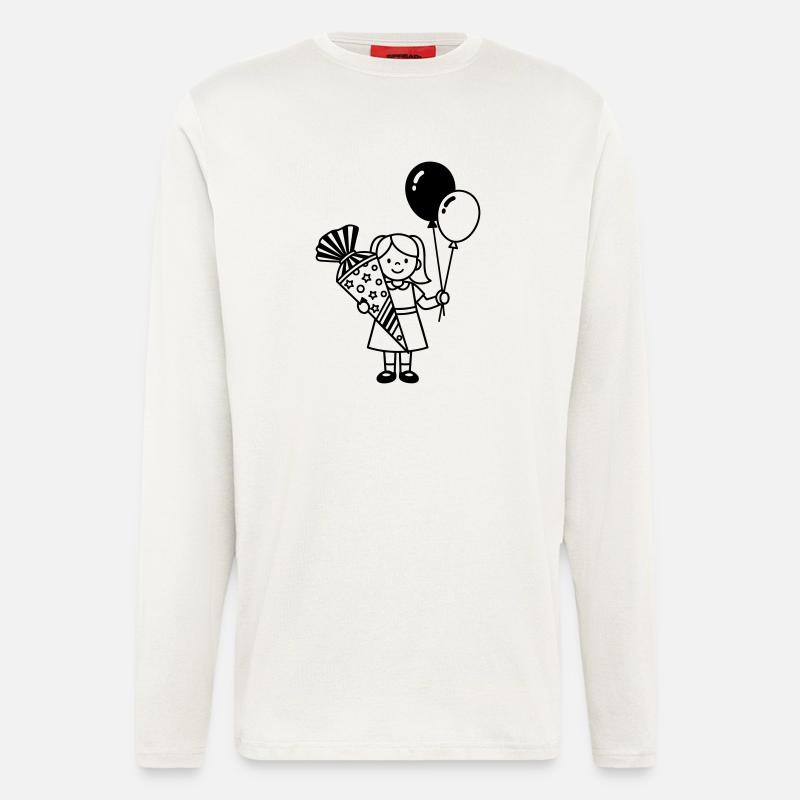 Einschulung Mädchen mit Schultüte - Langarmshirt - made by SPREAD  - OFF WHITE