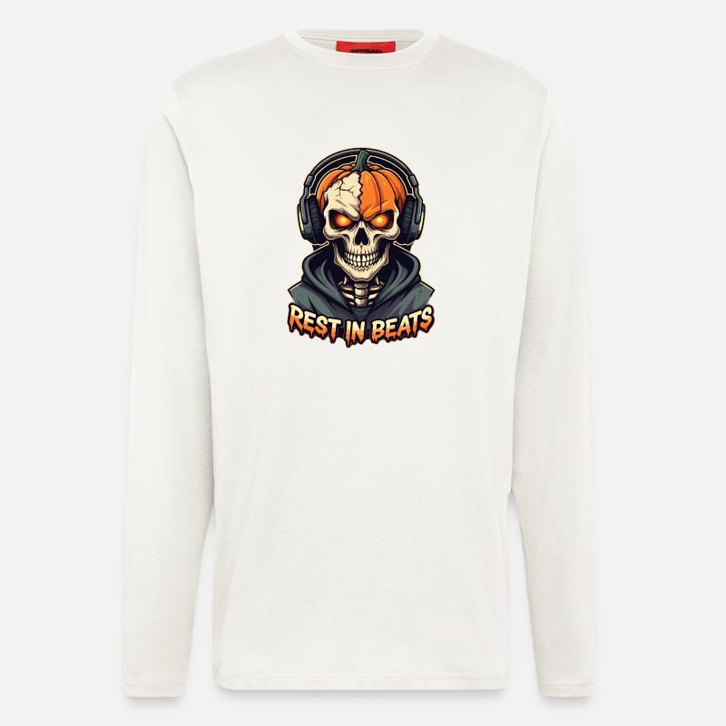 Rest in Beats Skull Kapuzenpullover - Langarmshirt - made by SPREAD  - OFF WHITE