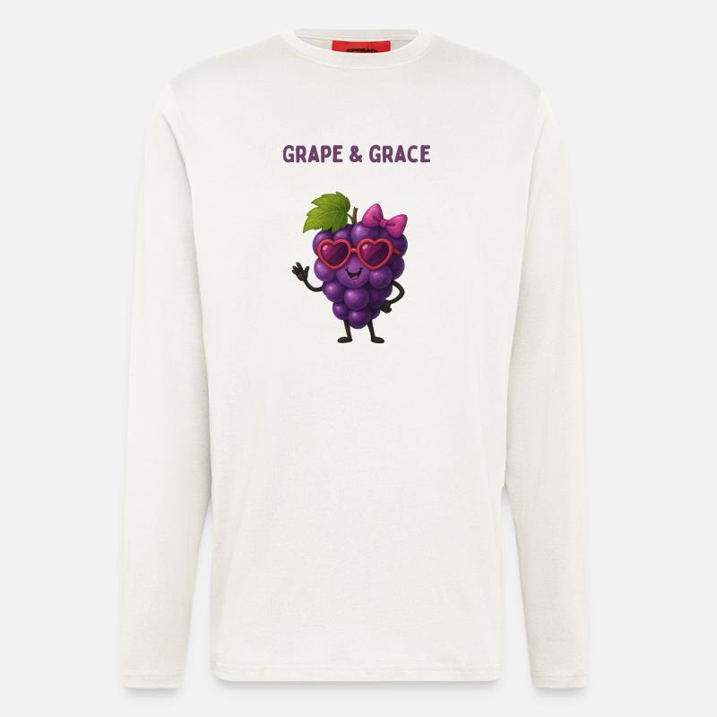 Grape  Grace - Traube mit Herzbrille  - Langarmshirt - made by SPREAD  - OFF WHITE