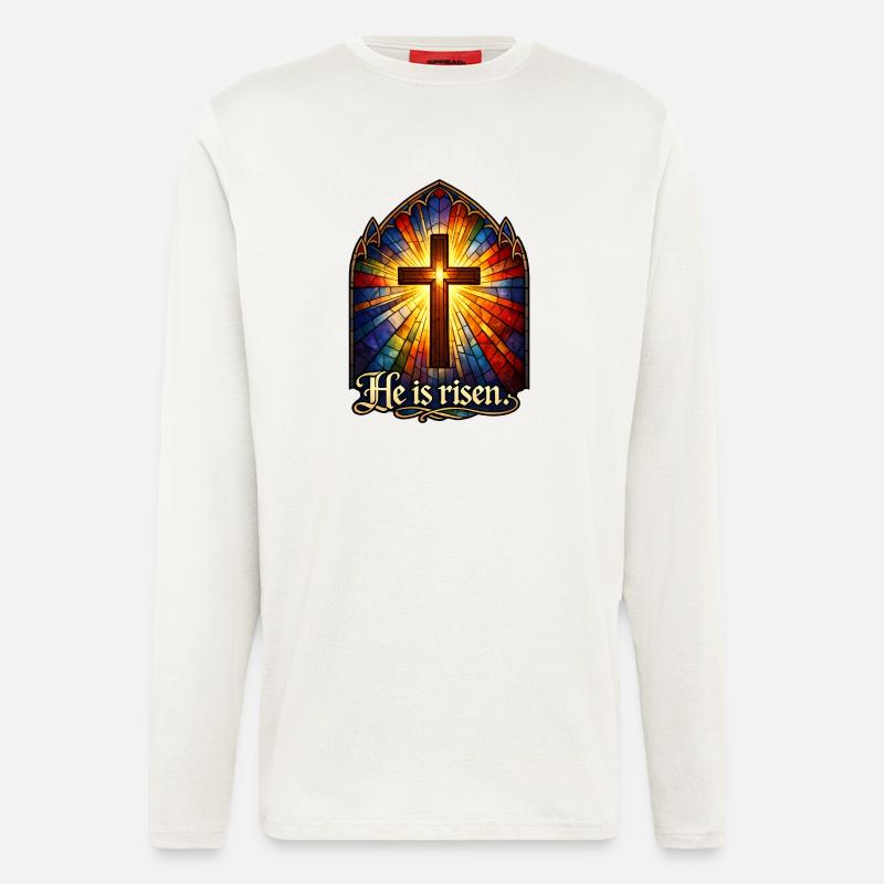 He is risen - Langarmshirt - made by SPREAD  - OFF WHITE