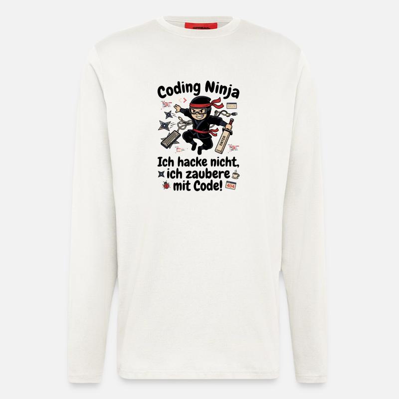 Coder Ninja Programmierer Humor - Langarmshirt - made by SPREAD  - OFF WHITE
