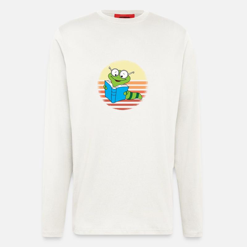 Bookworm Retro Sunset Design - Longsleeve - made by SPREAD  - OFF WHITE