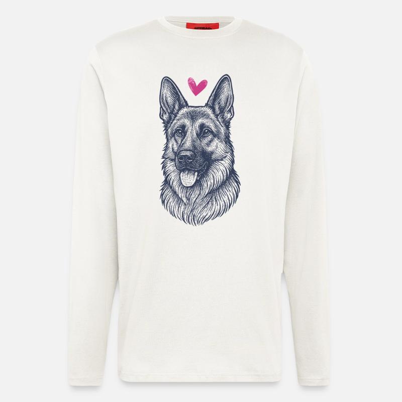 Deutscher Schäferhund – Stark, Treu & Wachsam - Langarmshirt - made by SPREAD - OFF WHITE