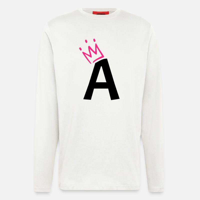 Buchstabe A mit Krone - Langarmshirt - made by SPREAD  - OFF WHITE