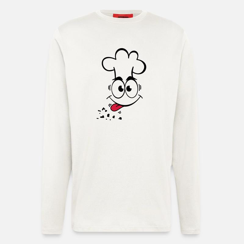 Gesicht Koch 3 - Langarmshirt - made by SPREAD  - OFF WHITE