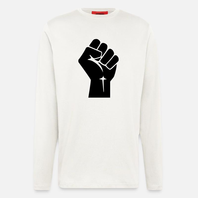 Raised Fist Logo (Vector) - Langarmshirt - made by SPREAD  - OFF WHITE