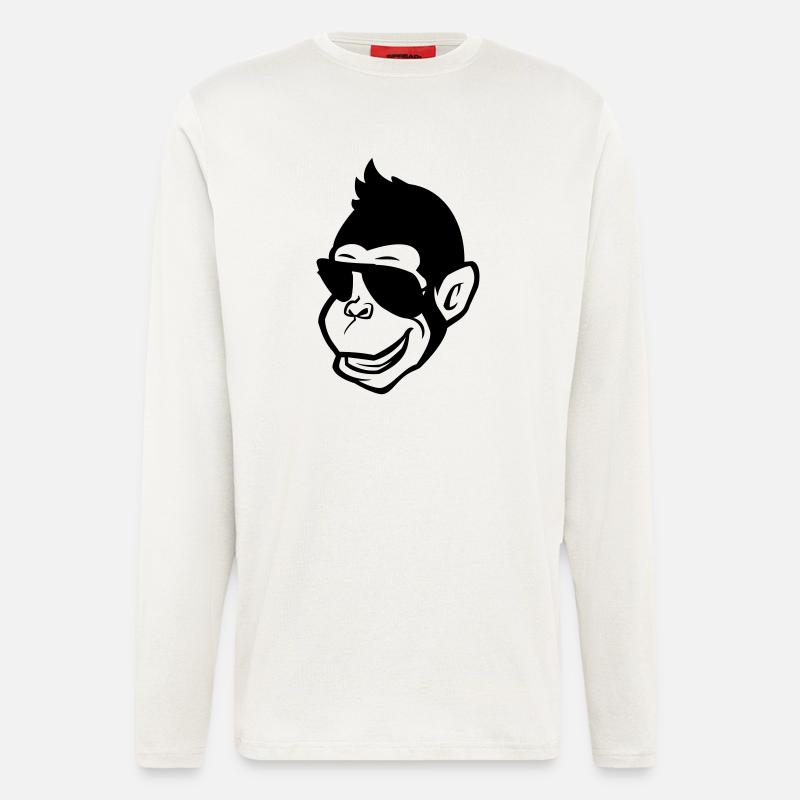 monkey cool comic - Langarmshirt - made by SPREAD  - OFF WHITE