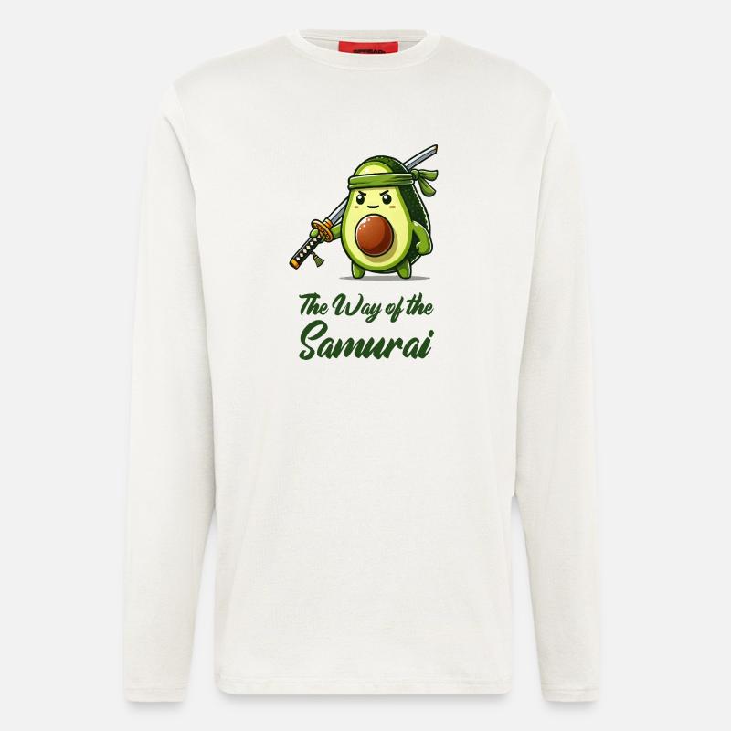 Avocado Samurai Fruit - Longsleeve - made by SPREAD  - OFF WHITE