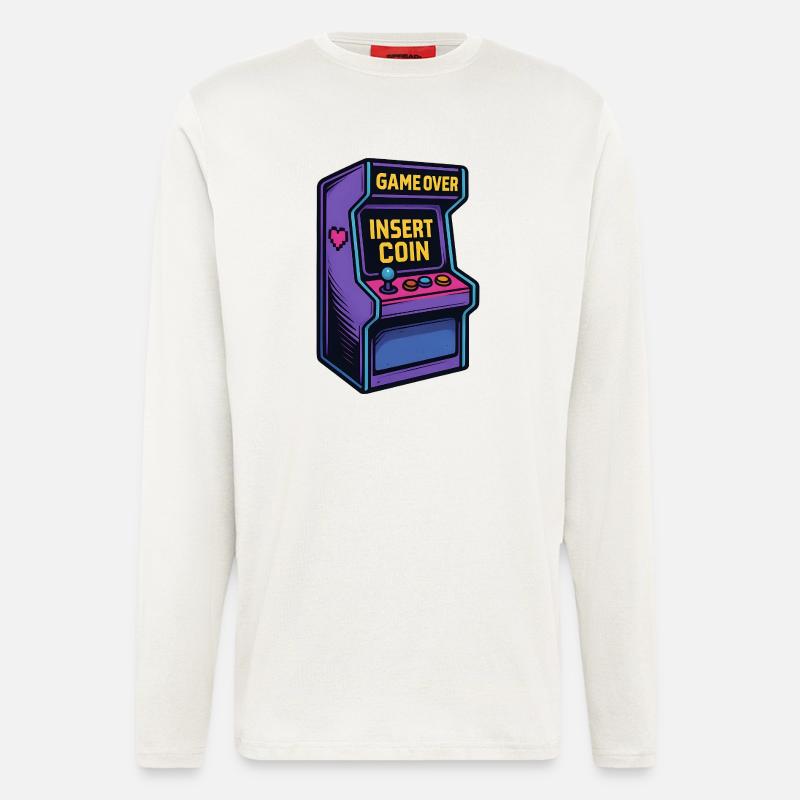 Insert Coin – Retro Arcade Vibes - Langarmshirt - made by SPREAD  - OFF WHITE