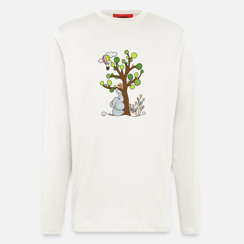 Elefant unterm Baum - Langarmshirt - made by SPREAD  - OFF WHITE