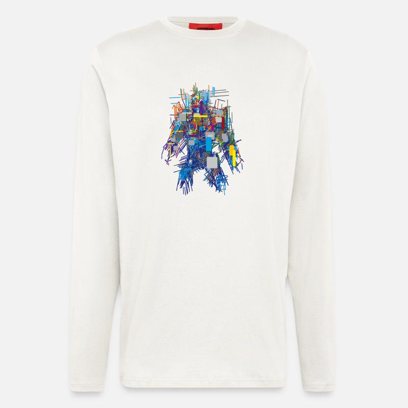 Cyber Android Abstrakt - Langarmshirt - made by SPREAD  - OFF WHITE