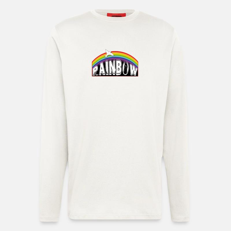 RAINBOW lettering with pigeon - Longsleeve - made by SPREAD  - OFF WHITE