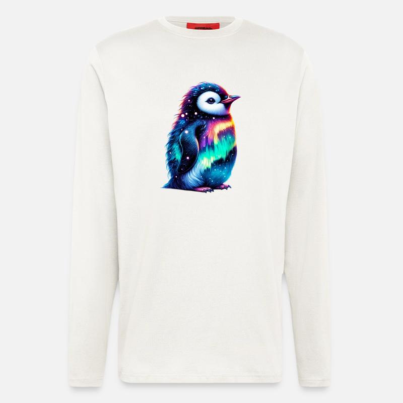 Aurora Borealis Pinguin - Langarmshirt - made by SPREAD - OFF WHITE