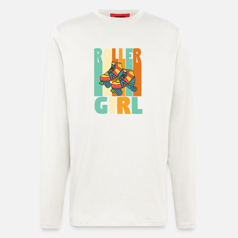 Retro Roller Mädchen - Langarmshirt - made by SPREAD  - OFF WHITE