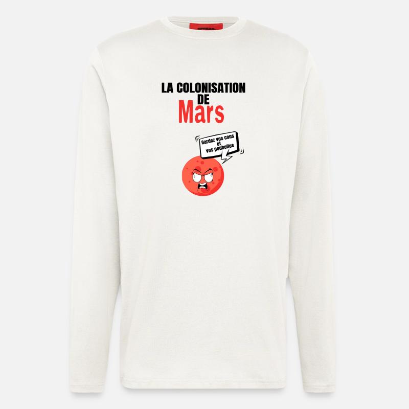 Die Besiedlung des März - Langarmshirt - made by SPREAD  - OFF WHITE