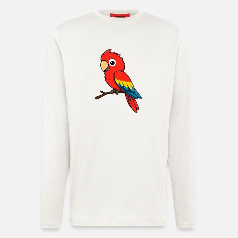 Papagei Roter Ara - Langarmshirt - made by SPREAD  - OFF WHITE
