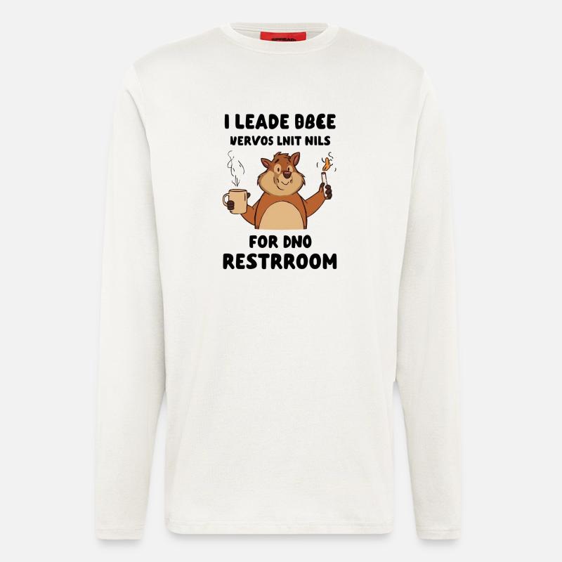Beaver Kaffeepause Illustration - Langarmshirt - made by SPREAD  - OFF WHITE