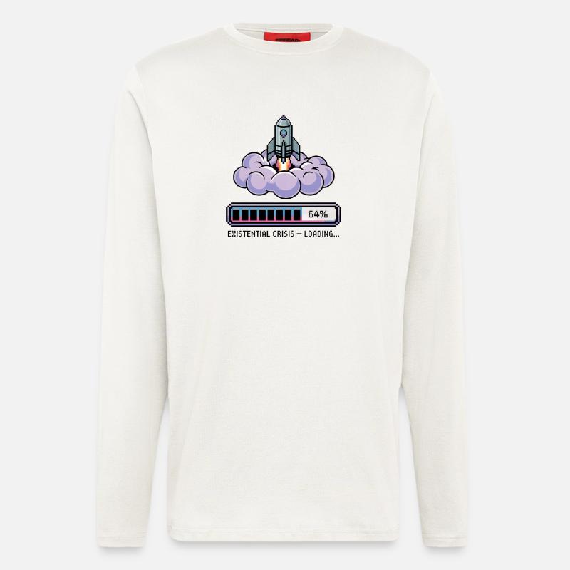 Digital Retro – Existential Crisis – Loading... - Longsleeve - made by SPREAD  - OFF WHITE