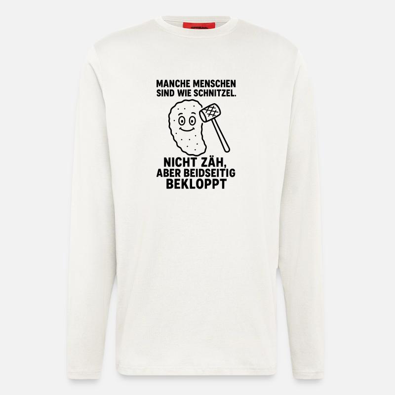 bekloppte menschen schnitzel - Langarmshirt - made by SPREAD  - OFF WHITE
