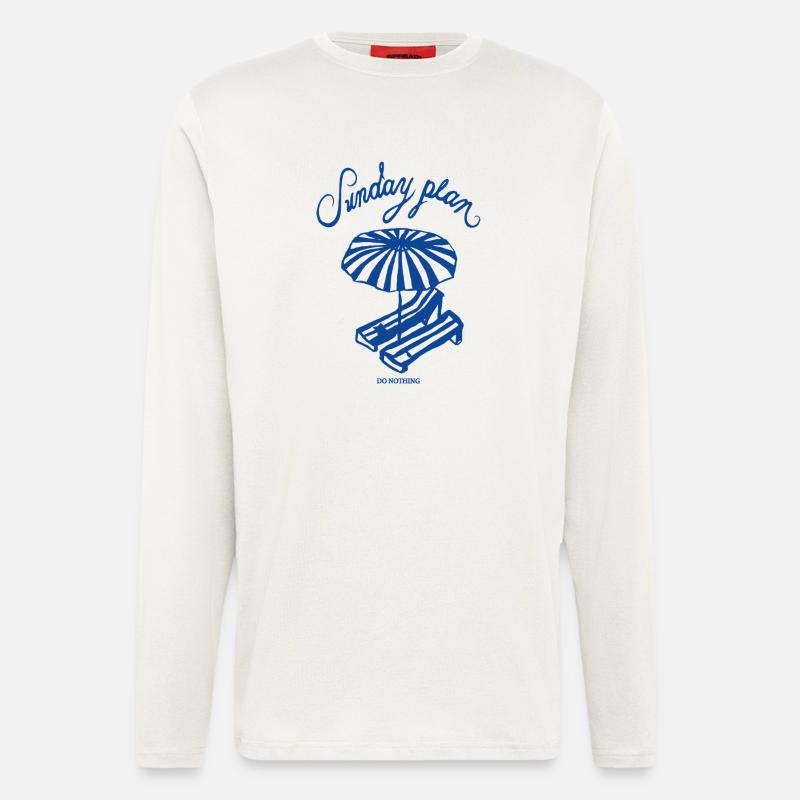 Sunday schedule beach rest - Longsleeve - made by SPREAD  - OFF WHITE