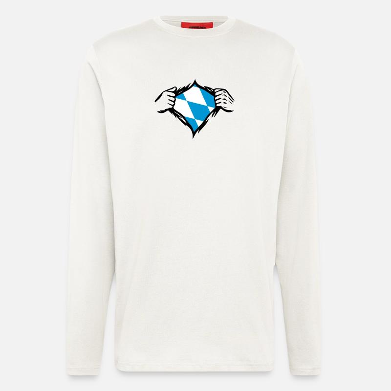 Bavaria Bavarian Flag Flag - Longsleeve - made by SPREAD  - OFF WHITE