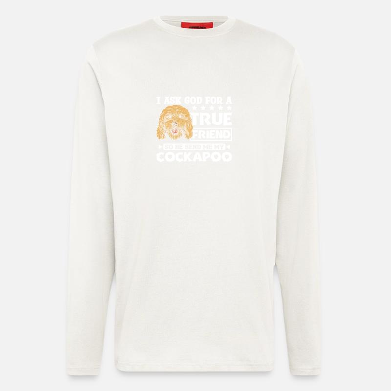 Dieu m’envoie mon cockapoo - Manches longues bio décontracté fabriqué en UE - OFF WHITE