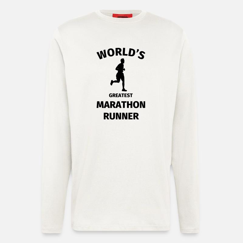 World's Greatest Marathon Runner - Langarmshirt - made by SPREAD  - OFF WHITE