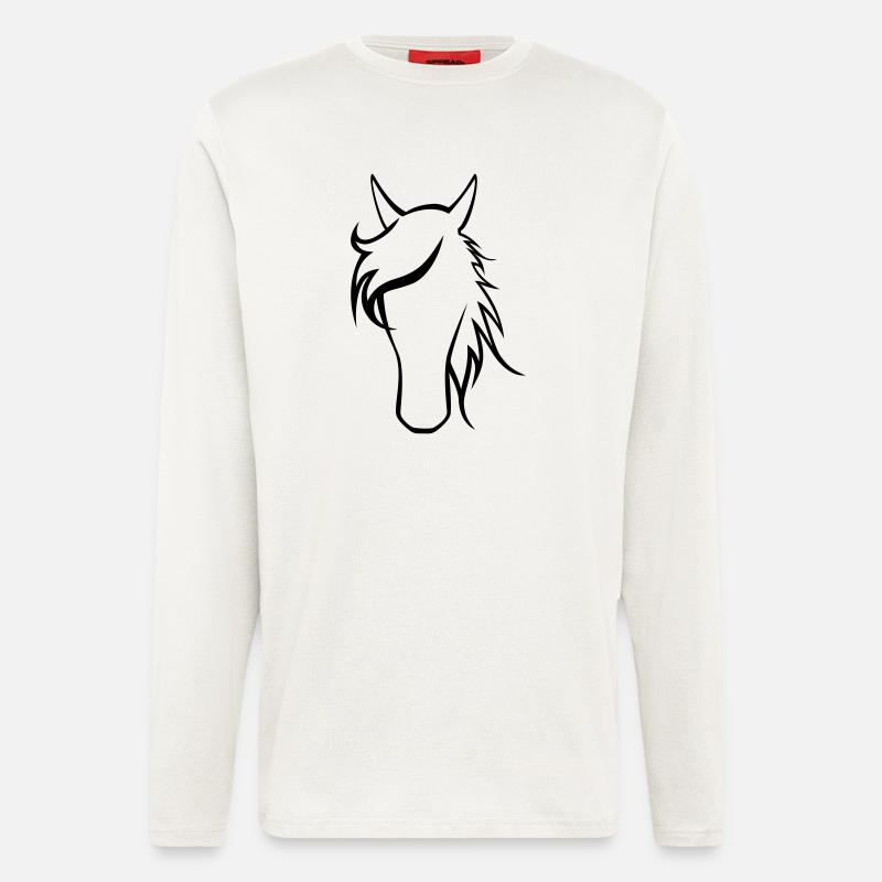 Pferdekopf - Langarmshirt - made by SPREAD  - OFF WHITE