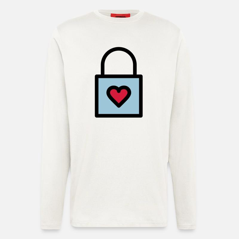 Padlock, love lock - Longsleeve - made by SPREAD  - OFF WHITE