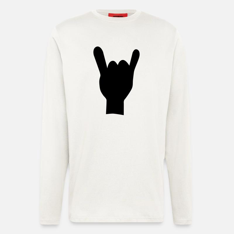 Rock and roll hand de - Langarmshirt - made by SPREAD  - OFF WHITE