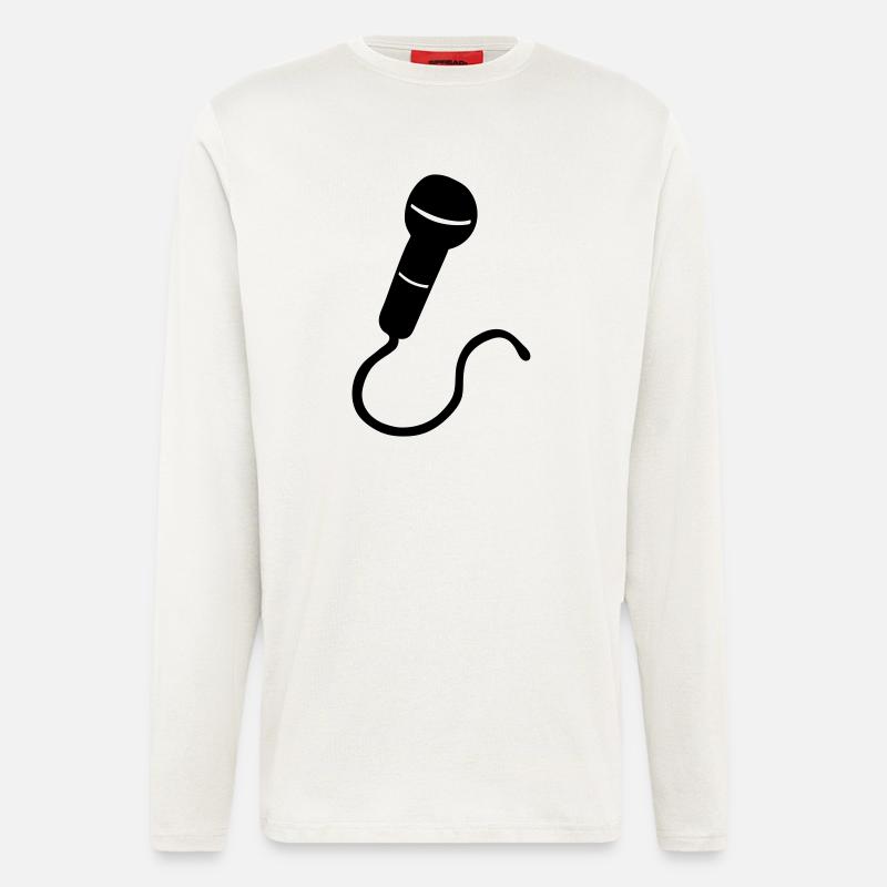 mic Mikrofon Sänger Karaoke - Langarmshirt - made by SPREAD  - OFF WHITE