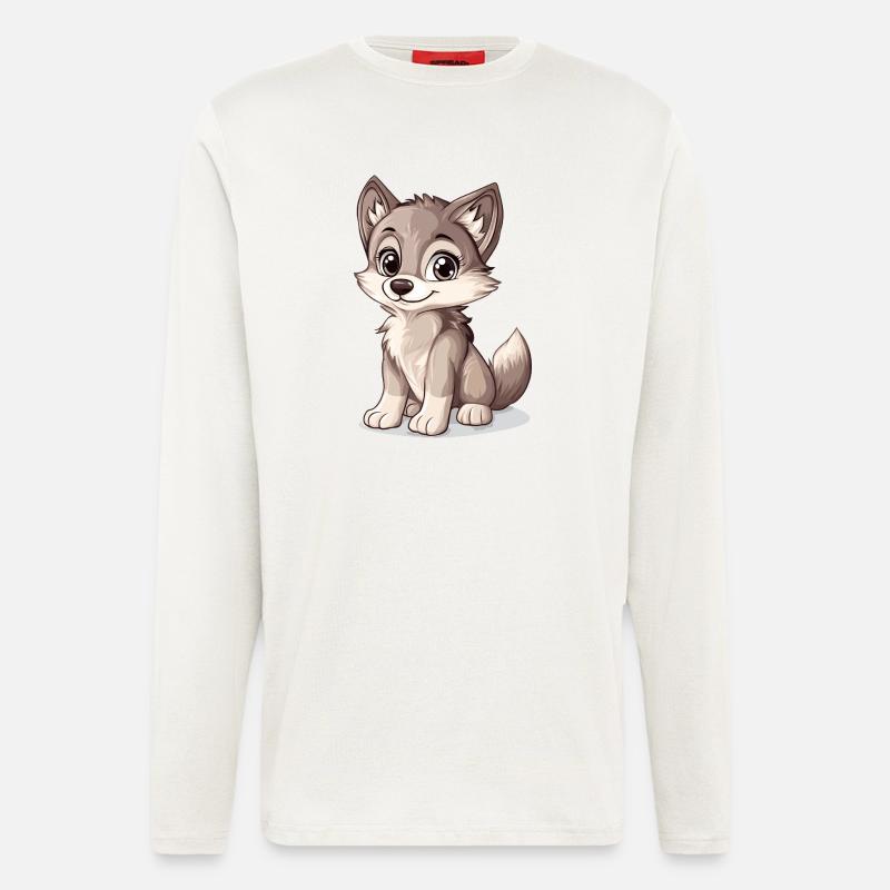 kleiner süßer Wolf - Langarmshirt - made by SPREAD  - OFF WHITE