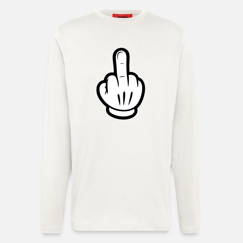 Middle Finger Comic Hand - Longsleeve - made by SPREAD - OFF WHITE
