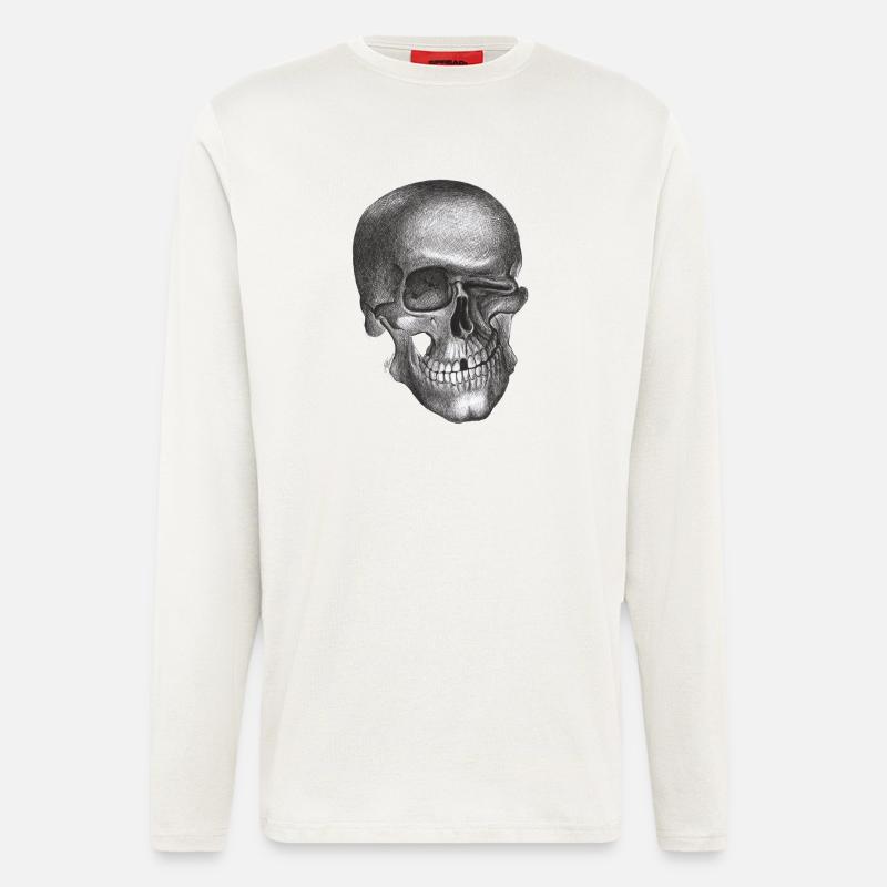Zwinkernder Schädel - Totenkopf - Langarmshirt - made by SPREAD  - OFF WHITE