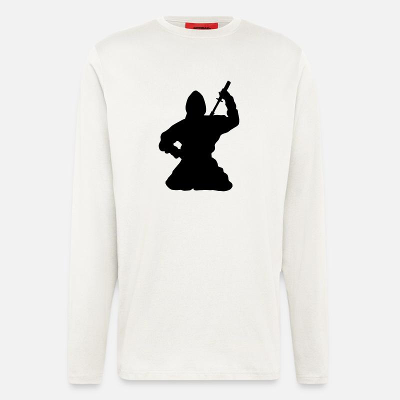 Ninja japanischer Spion oder Attentäter - Langarmshirt - made by SPREAD  - OFF WHITE