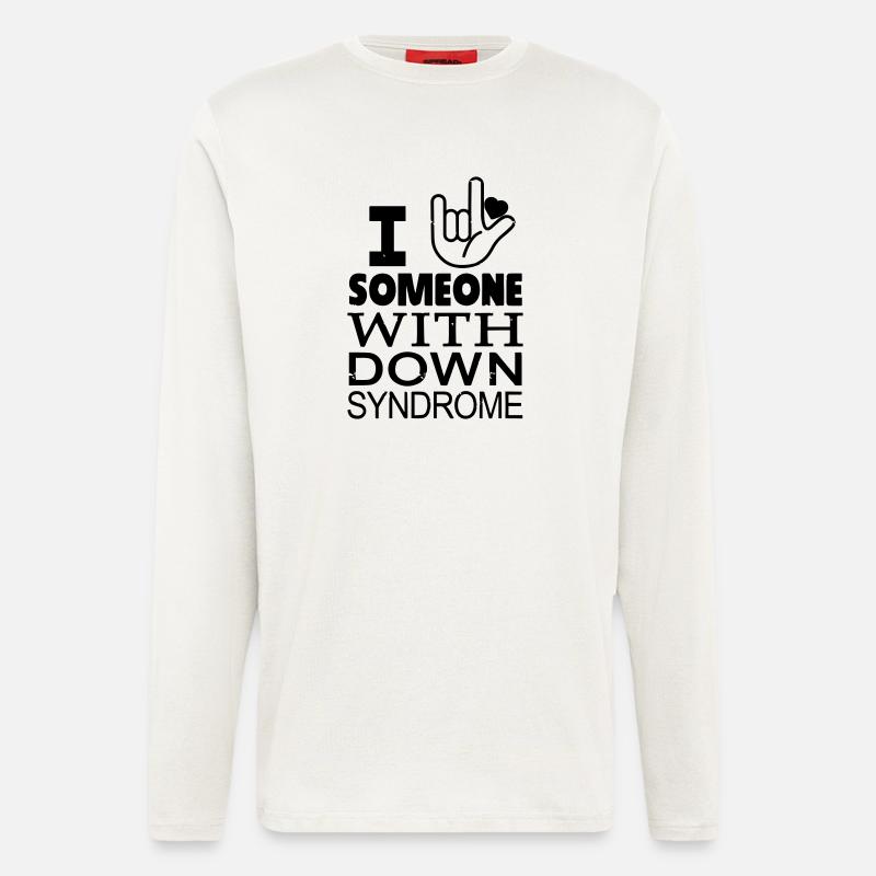 Amoureux du syndrome de Down - Manches longues bio décontracté fabriqué en UE - OFF WHITE