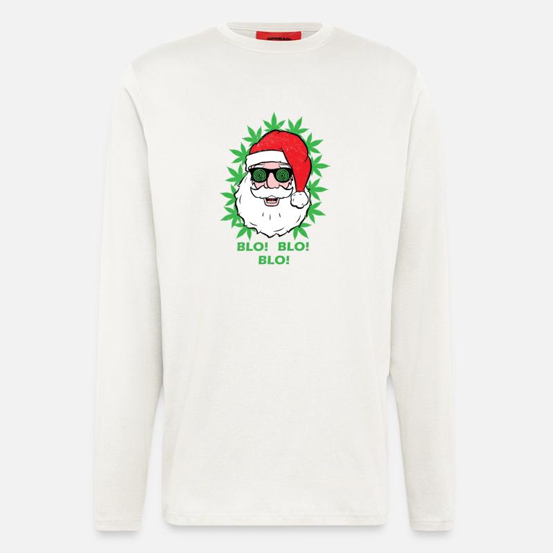 Weihnachtsmann - Blo! Blo! Blo! - Langarmshirt - made by SPREAD  - OFF WHITE
