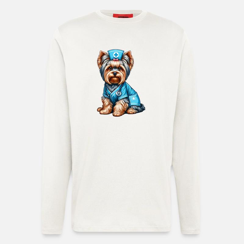 Yorkshire Terrier Krankenschwester - Langarmshirt - made by SPREAD  - OFF WHITE
